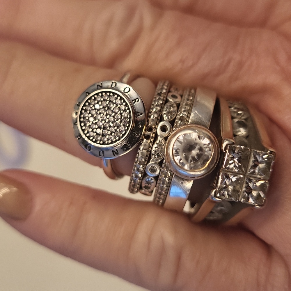 Pave pandora  sold out gorgeous ring size 7 bagged boxed from pandora paperwork